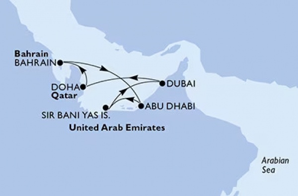 Helló DUBAI! MSC Euribia csoportos hajóút magyar idegenvezetővel | 2025. január 10-18.