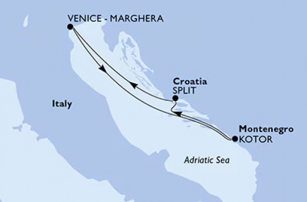 Helló ADRIA! MSC Armonia rövid csoportos hajóút magyar idegenvezetővel | 2025. ápilis 16-20. | Ajándék két kirándulással!