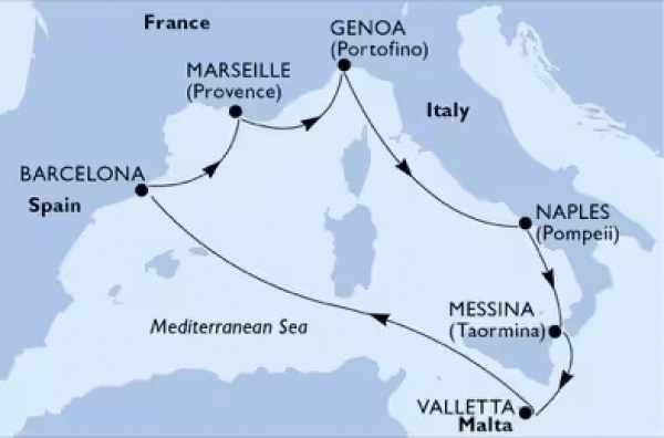 Helló MÁJUS! MSC World Europa repülős csoportos hajóút magyar idegenvezetővel és két ajándék kirándulással! - 2026. május 7-15.